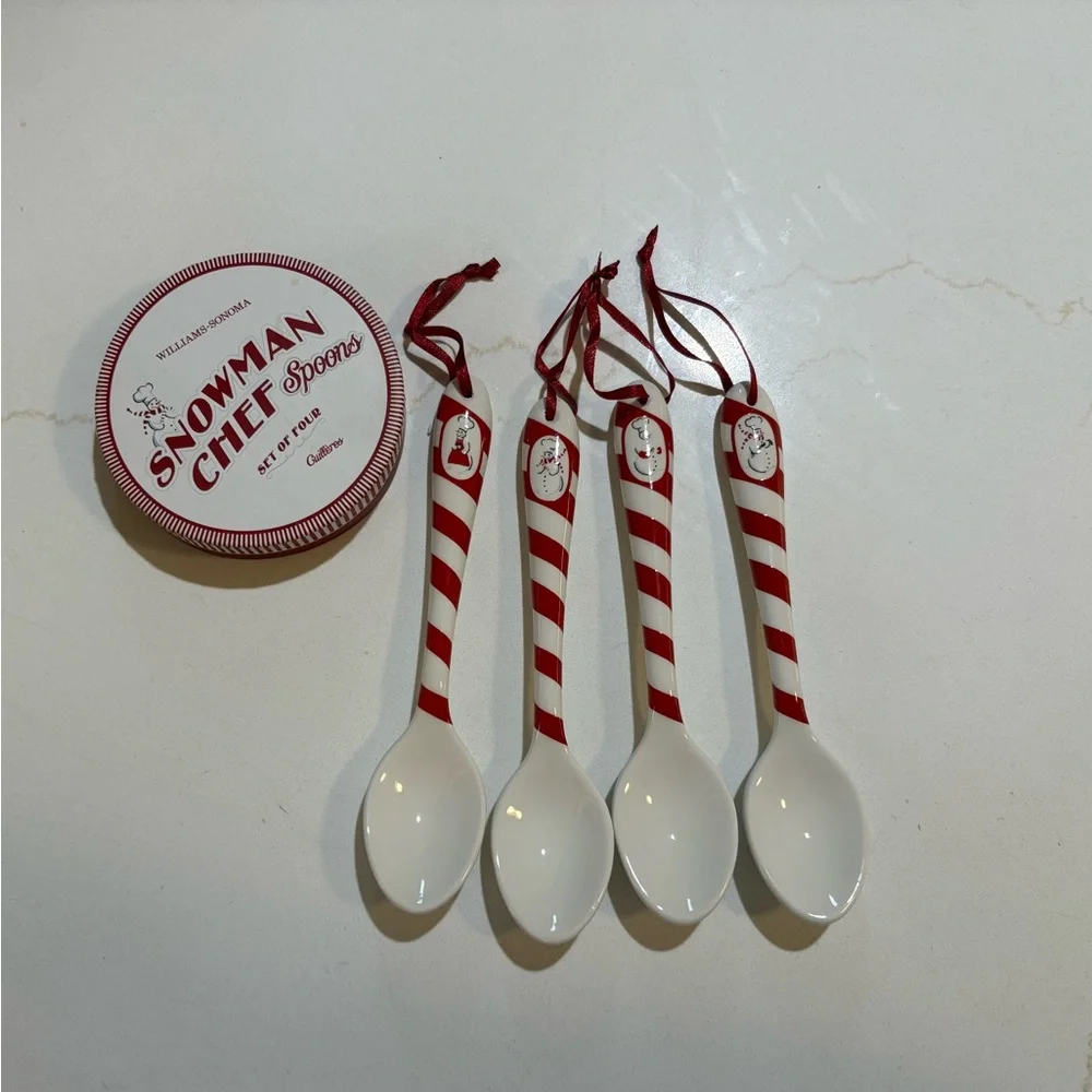 Williams Sonoma Snowman Chef Spoons Set